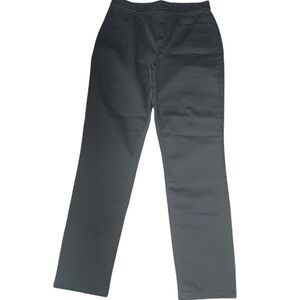 Denim & Company 10 Straight Leg Pants Gray trousers business formal stre…